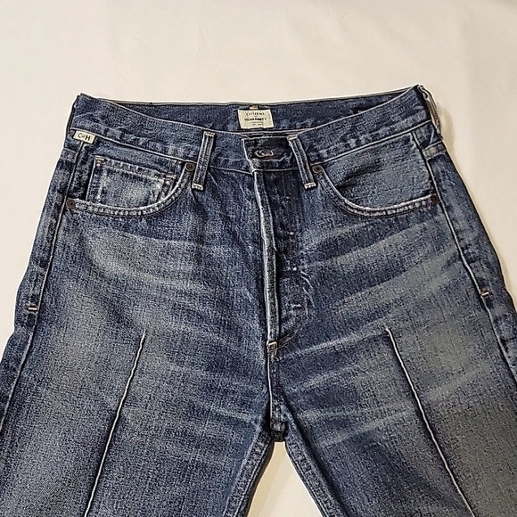 Citizens of humanity Gia ankle straight leg size 25 indigo blue pin tuck rigid - Picture 4 of 16